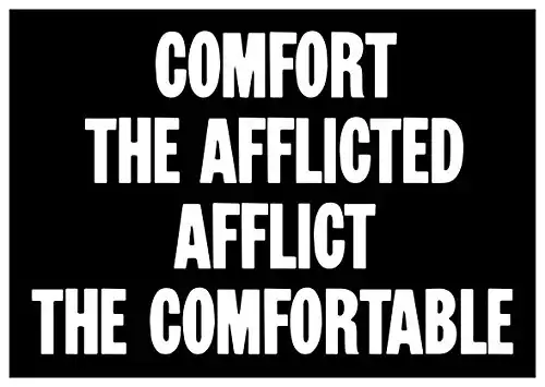 Black Sticker Comfort the Afflicted Afflict the Comfortable Slogan Inspirational