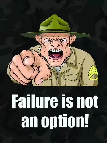 Military Motivation 'Failure is not an Option' Poster 18x24