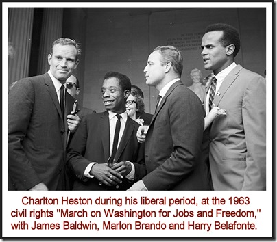 Charlton Heston, James Baldwin, Marlon Brando & Harry Belafonte, 1963 rev