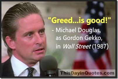 Michael Douglas Greed is Good Wall Street (1987)