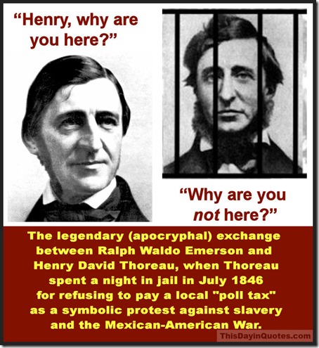 Emerson & Thoreau in jail (quotes)