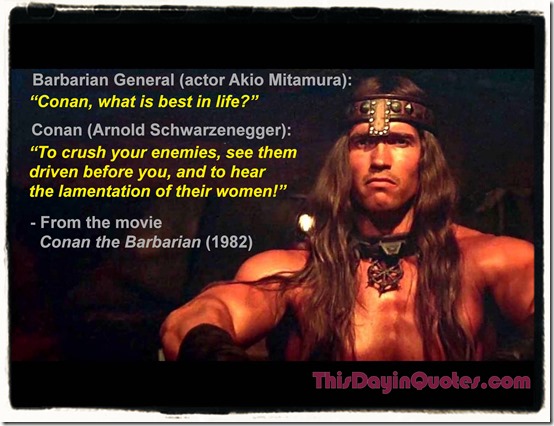 Conan The Barbarian, What is best in life quote QC wm