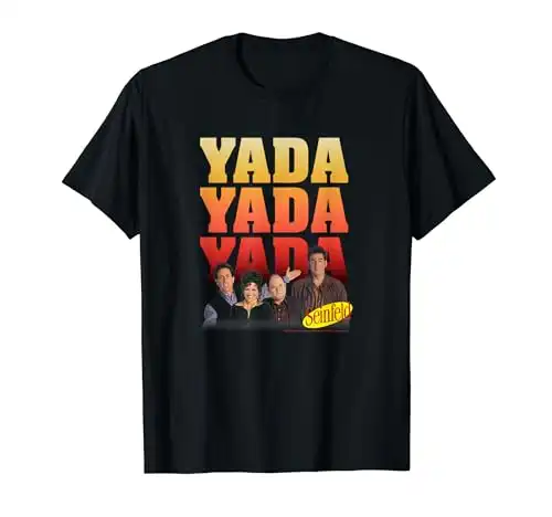 Seinfeld Group Shot Yada Yada Yada Text Stack T-Shirt